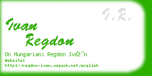 ivan regdon business card